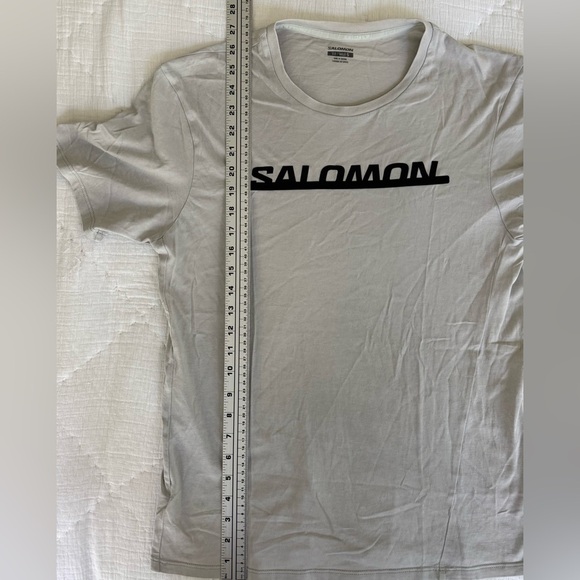 Salomon Men’s Performance Logo T-Shirt Gray Small Outdoor Hiking Trail Tee - Picture 10 of 10